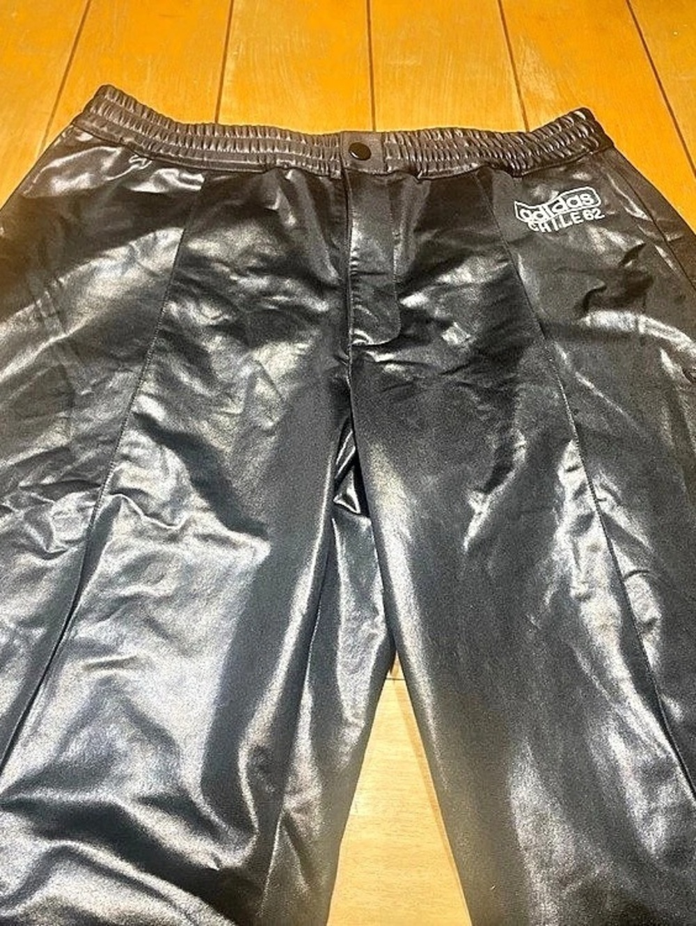 adidas Chile 62 Shiny Track Pants Black Size Medium retro